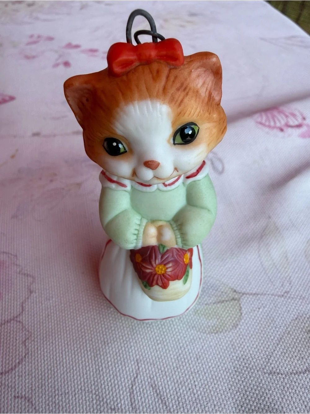 Hallmark Christmas Kitty Ornament - White, Red, Green, Orange